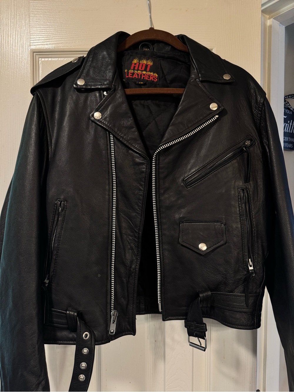 Hot Leathers Men’s Black Leather Moto Jacket